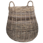 Pot-bellied Cordura Lined Rattan Log Basket