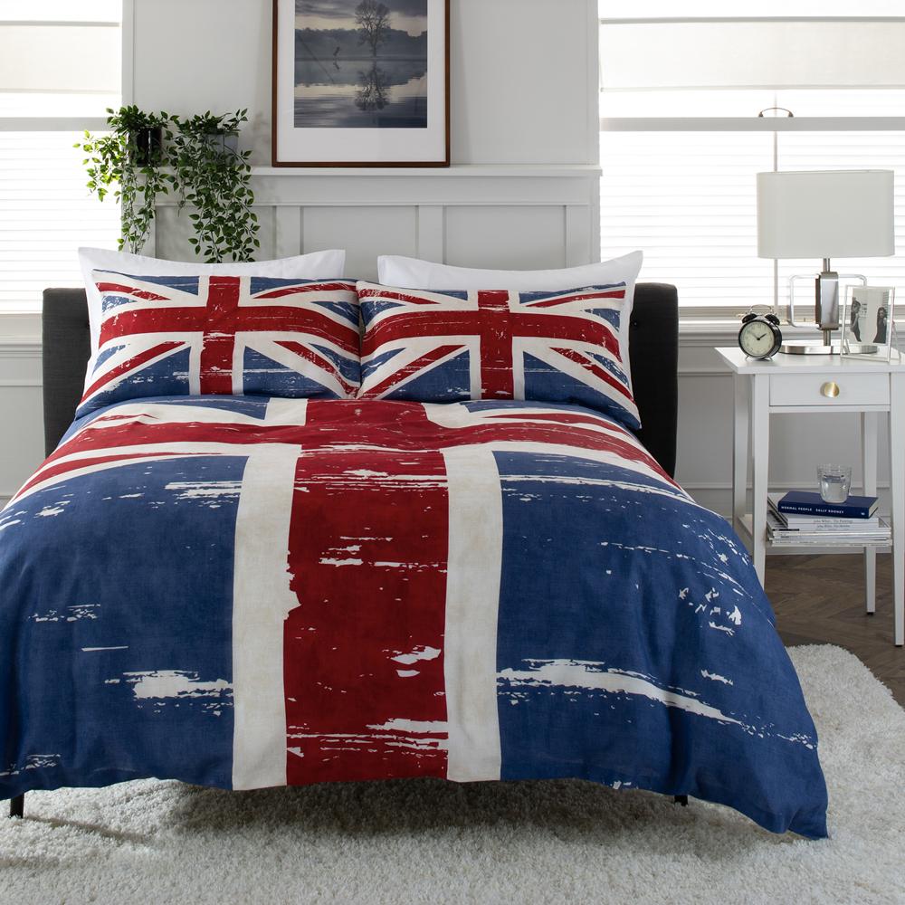 Deyongs Union Jack 200 Thread Count Cotton Rich Reversible Duvet Cover Set