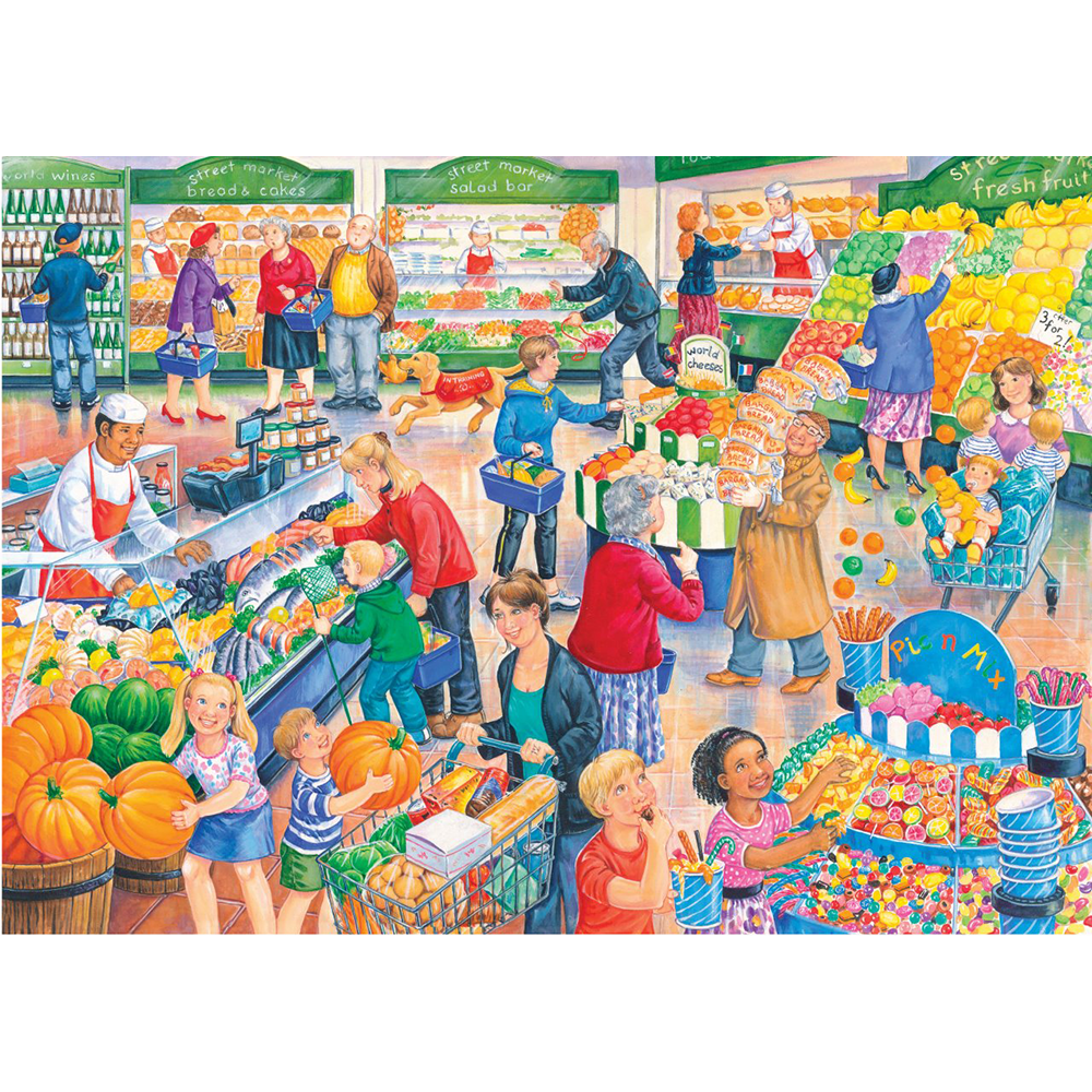 Supermarket Dash, Big 250 Piece Jigsaw Puzzle