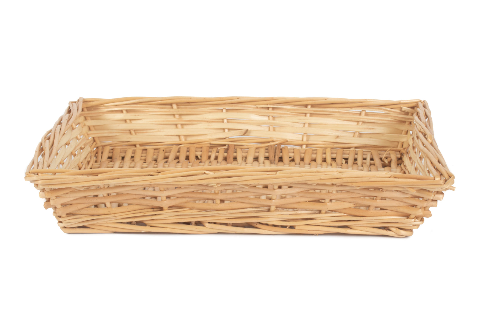 Wicker Rectangular Flat Split Willow Tray | Brown