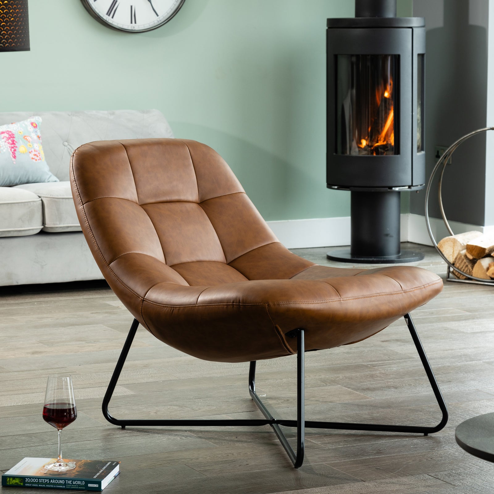 Humboldt Faux Leather Accent Chair | Brown