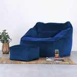 Amara Velvet Bean Bag Pouffe | Navy Blue