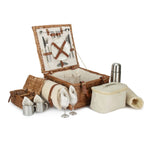 Wicker Deluxe Fully Fitted Traditional Picnic Basket | 2-Person | White