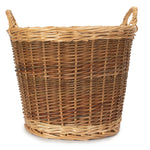 Wicker Unpeeled Hessian Lined Log Basket | Large | Brown