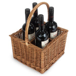 Red Hamper Double Steamed Bottle Drinks Wicker Basket