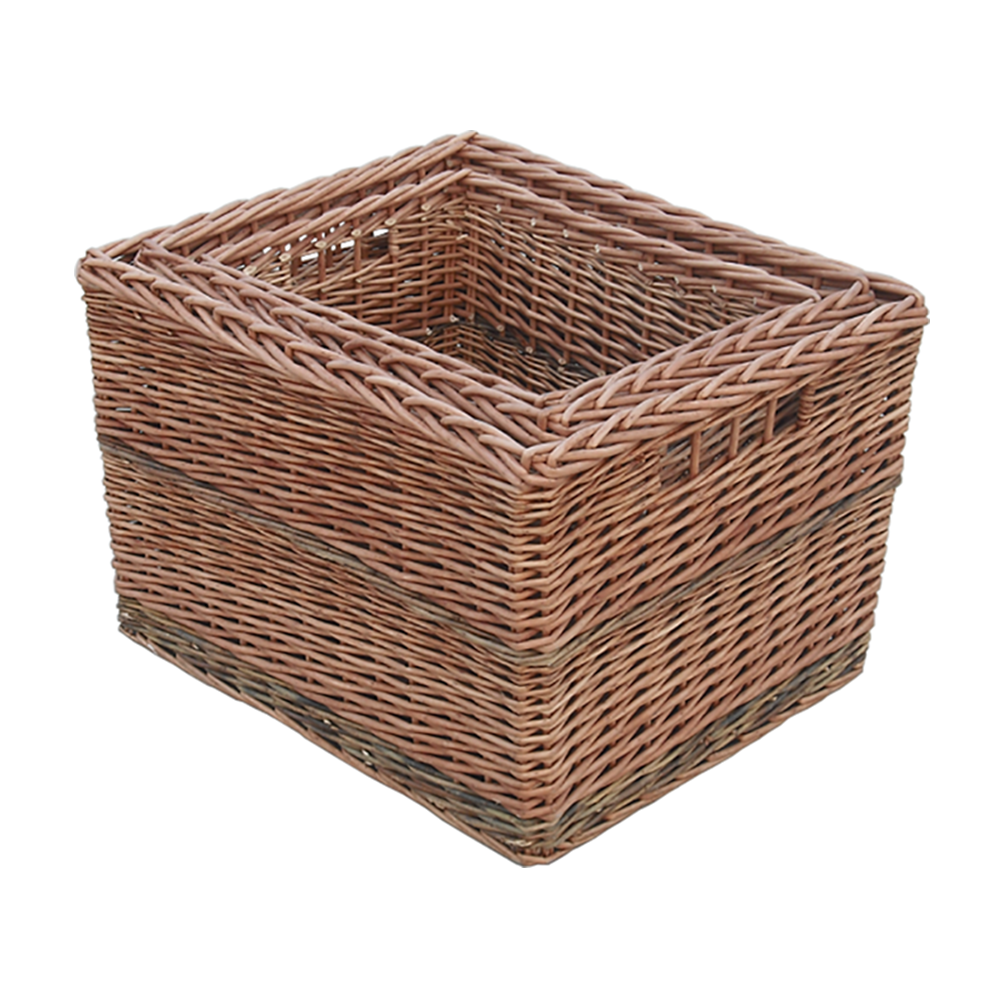 Wicker Set Of 3 Somerset Rectangular Log Baskets