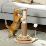 49cm Cat Scratching Post With Interactive Track Ball Toy For Indoor