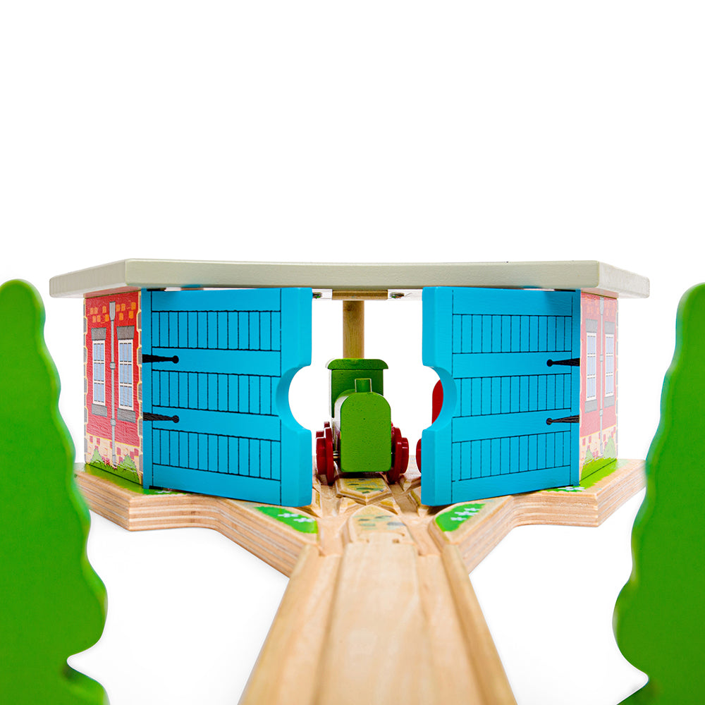 Triple Engine Shed for Wooden Train Sets