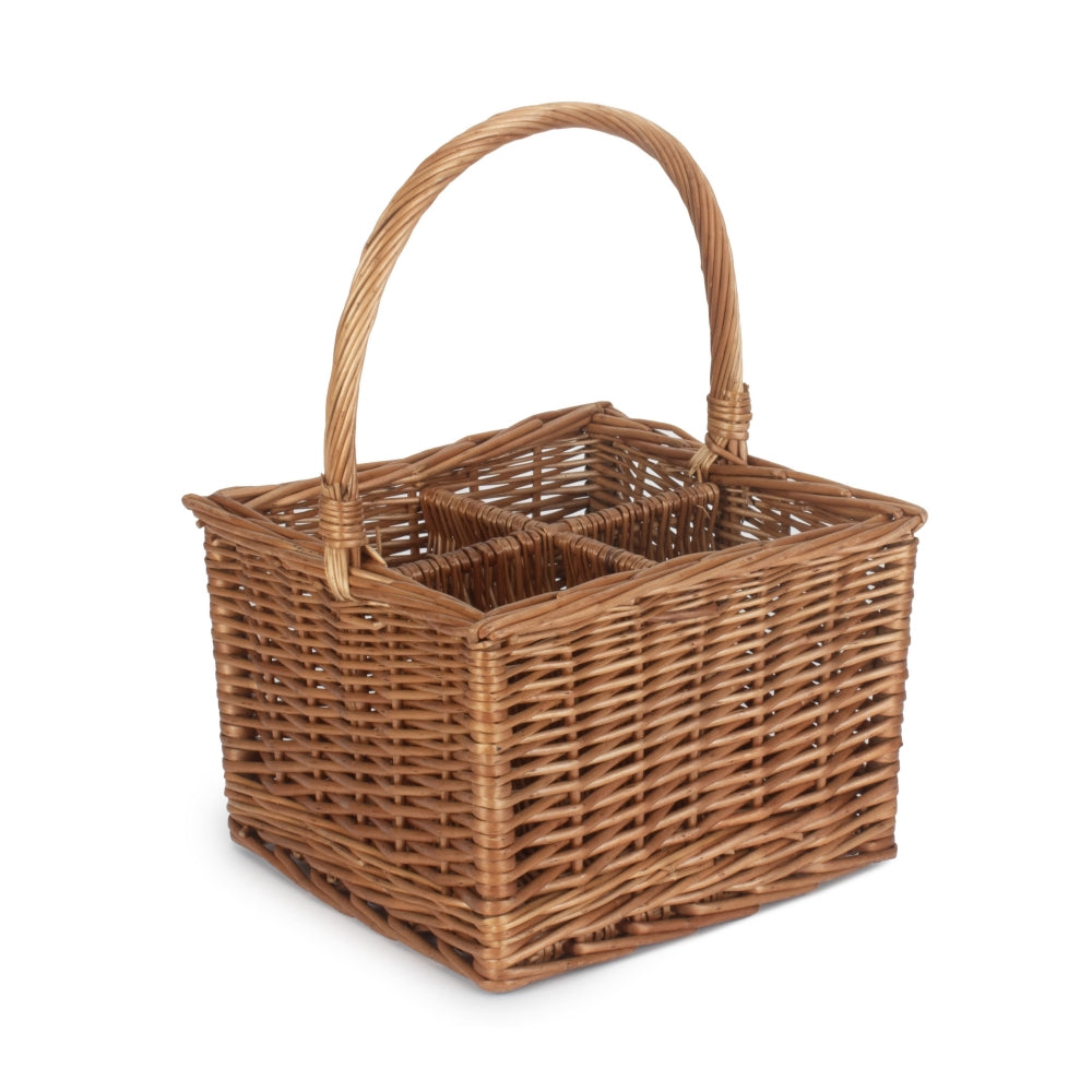 Red Hamper Double Steamed Bottle Drinks Wicker Basket