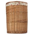 Garden Rose Cotton Lined Light Steamed Round Laundry Baskets | Small | Pink