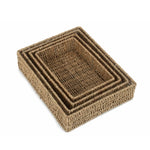 Rectangular Seagrass Serving Tray | Set-of-4 | Green