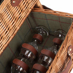 4 Person Fitted Picnic Wicker Basket With Drawers