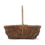 Wicker Rectangular Unpeeled Willow Garden Trug With Hessian Lining | Medium | Brown