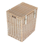 Red Hamper Wicker White Wash Vintner Storage Picnic Basket