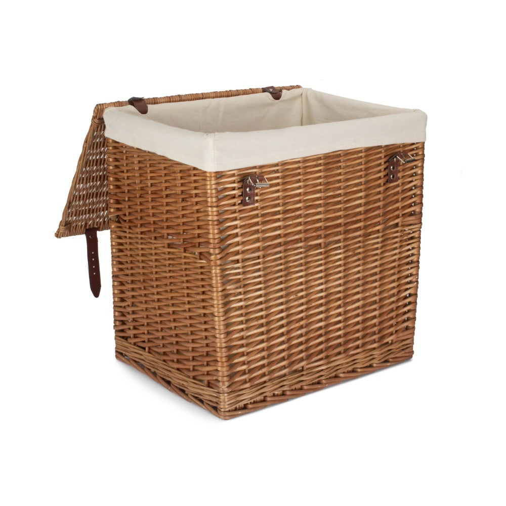Red Hamper White Cotton Lined Boutique Double Steamed Laundry Baskets