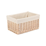 Wicker White Lined Storage Basket | Small | White