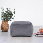 Amara Velvet Bean Bag Pouffe | Charcoal