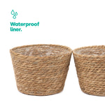 22cm Large Seagrass Plant Pots Set Of 3