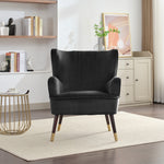 Madison Velvet Fabric Accent Chair | Black