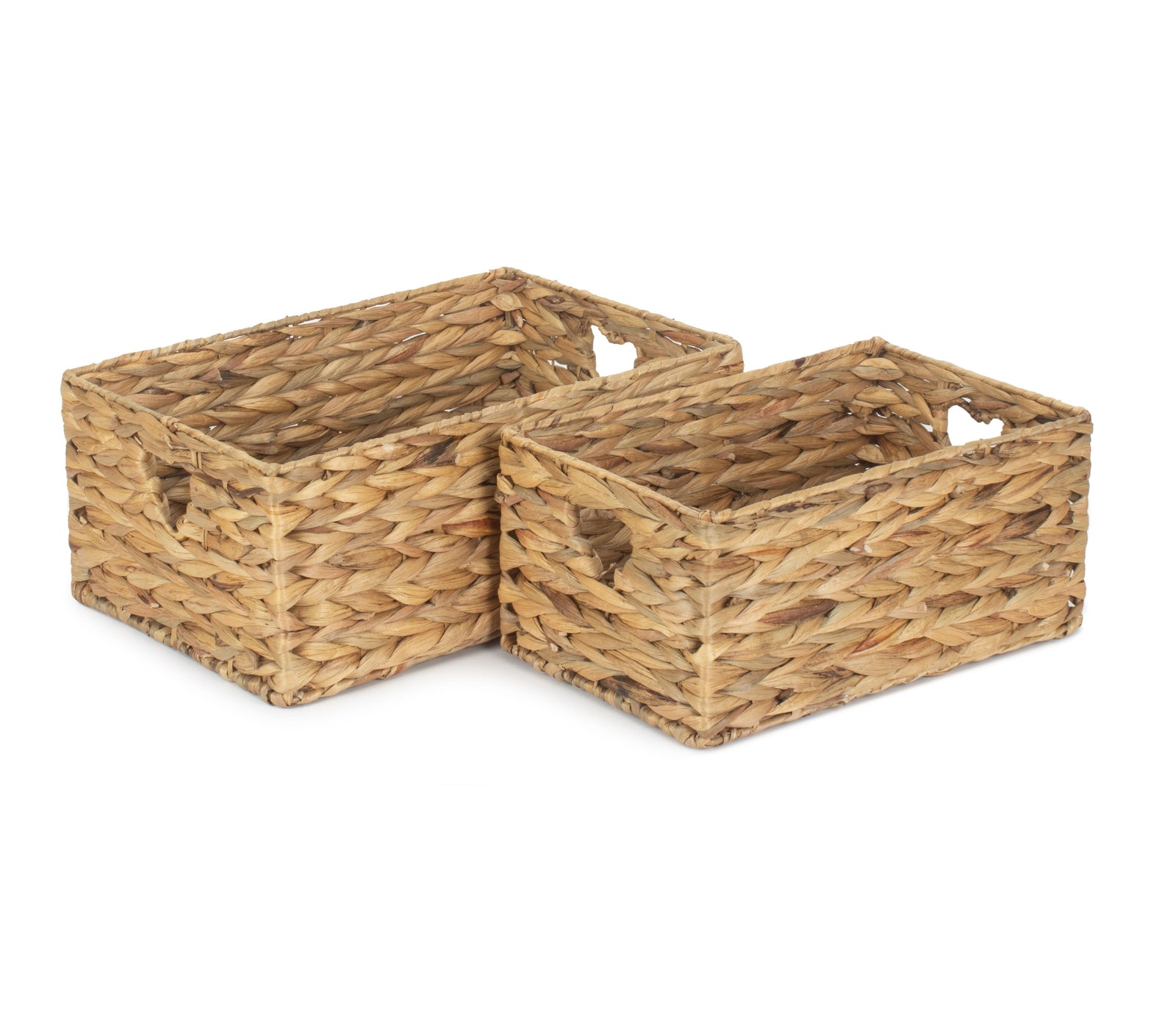 Shallow Water Hyacinth Storage Basket | Set-of-2 | Brown