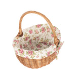 Double Steamed Wicker Oval Shopping Basket | Pink