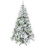 5/6ft Snow Flocked Christmas Tree, Realistic Tips | 6ft | Green