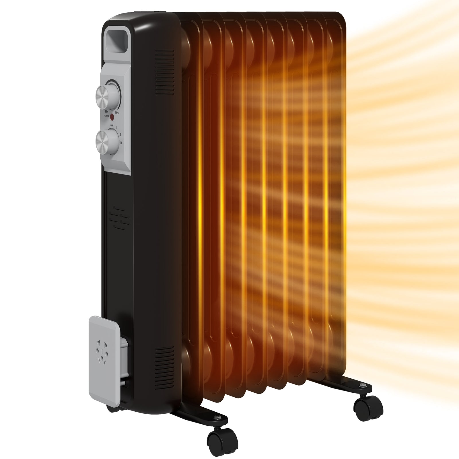 7/9fin Oil Filled Heater Radiator For Home 1.5/2kw | Medium | Black