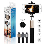 Selfie Stick With Video Function Gold