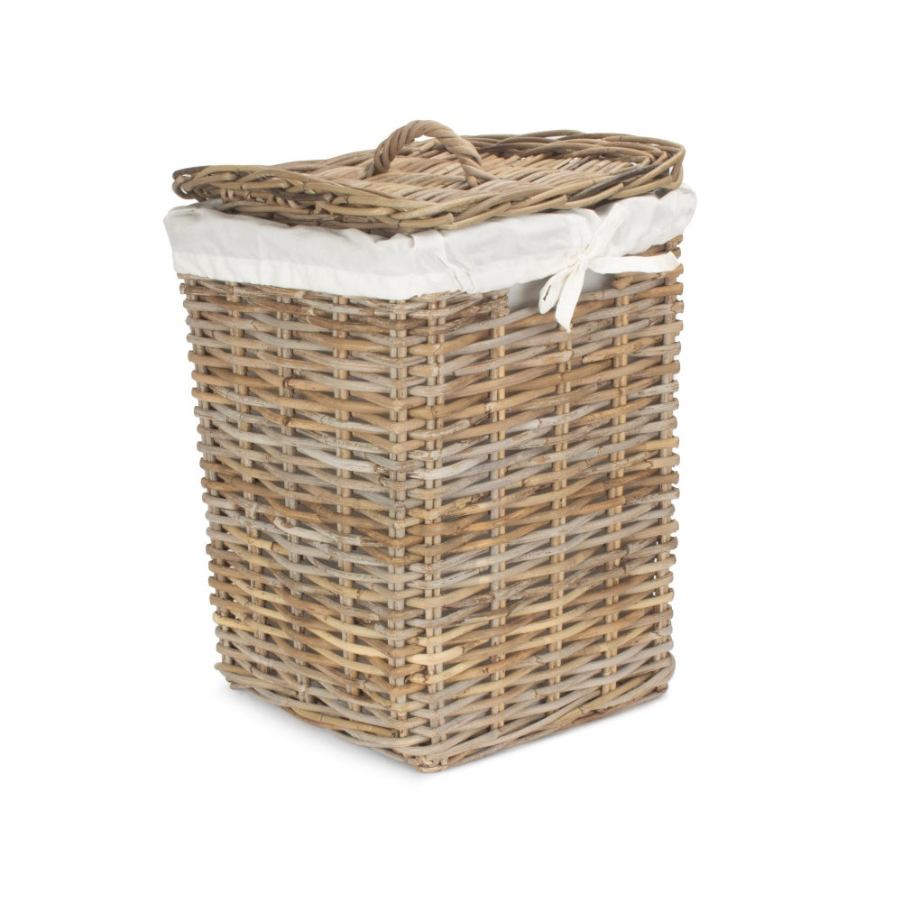 Red Hamper Square Rattan Laundry Basket