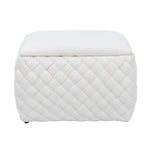 Plumeo Velvet Storage Ottoman | Cream