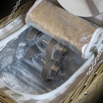 Red Hamper Grey Checked Picnic Wicker Basket With Cooler