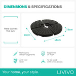 Livivo Sand Or Water Filled Parasol Base - Black