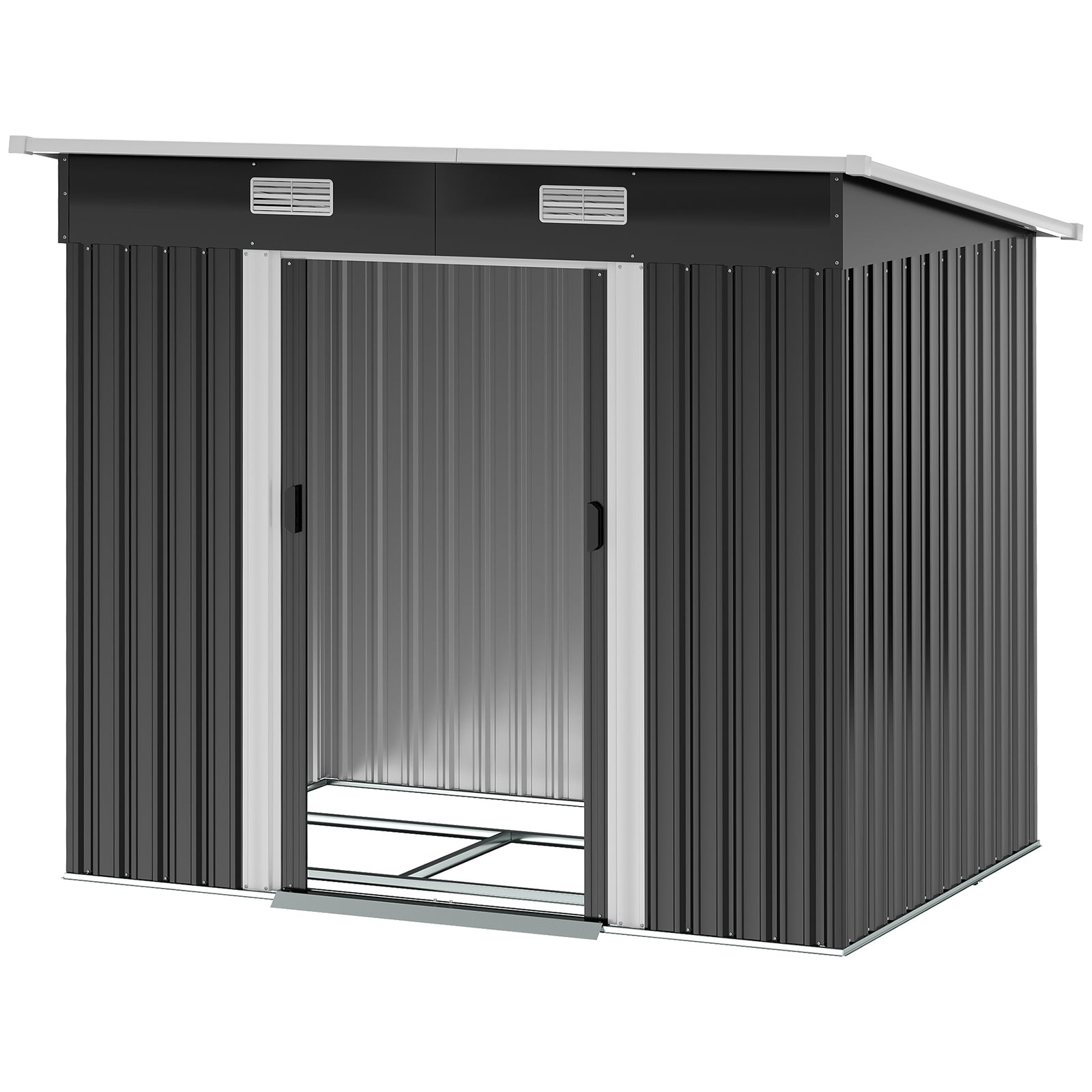 7 X 4ft Outdoor Garden Storage Shed For Backyard Patio | Black