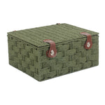 Red Hamper Green Twisted Paper Rope Storage Basket