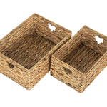 Shallow Water Hyacinth Storage Basket | Set-of-2 | Brown