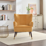 Madison Velvet Fabric Accent Chair | Yellow