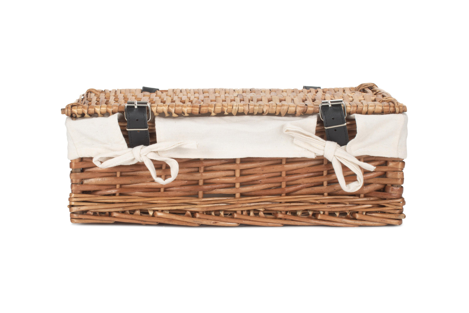 Wicker Empty Rectangular Gift Basket | White