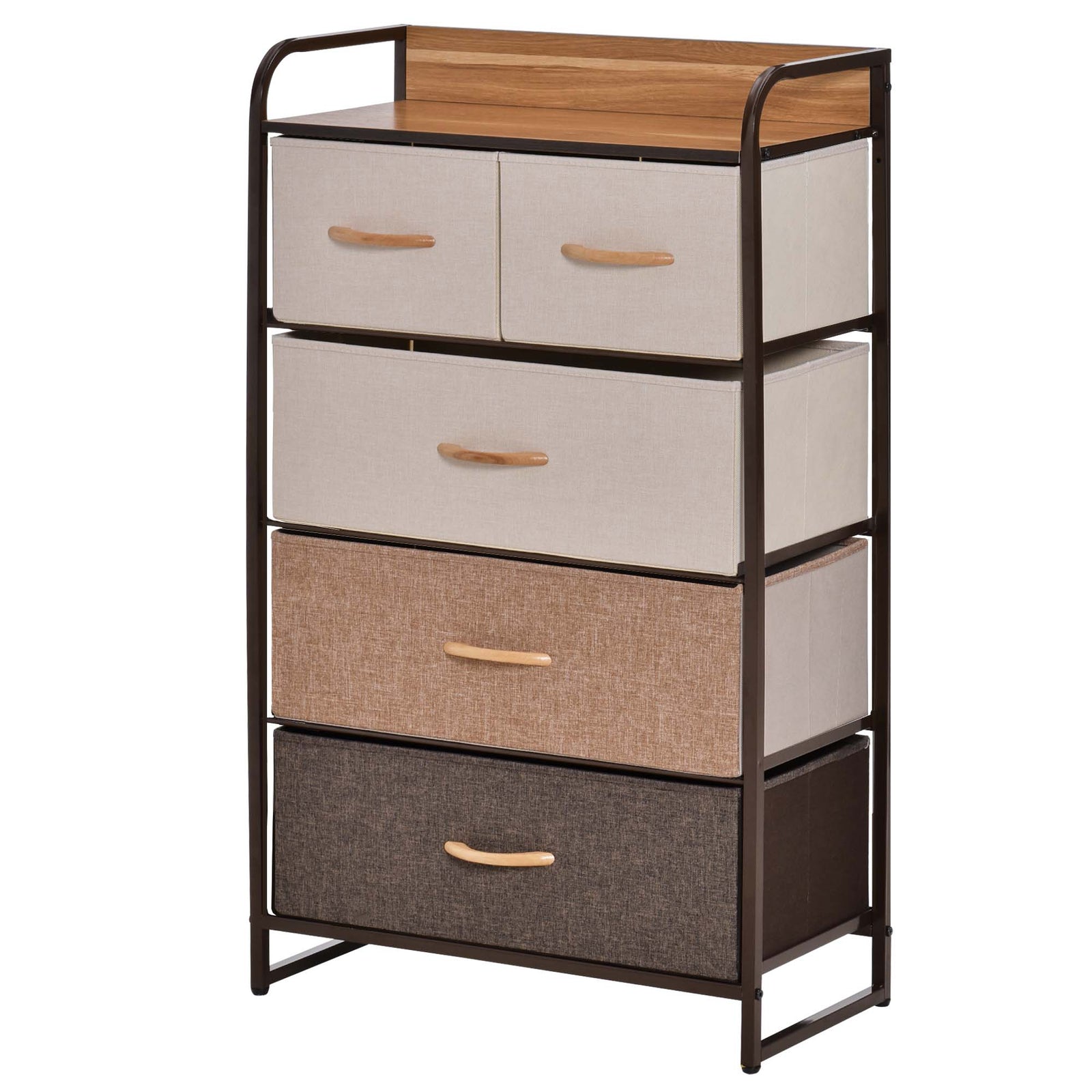 Closet Dresser, Dresser Tower With 5 Linen Fabric Drawers