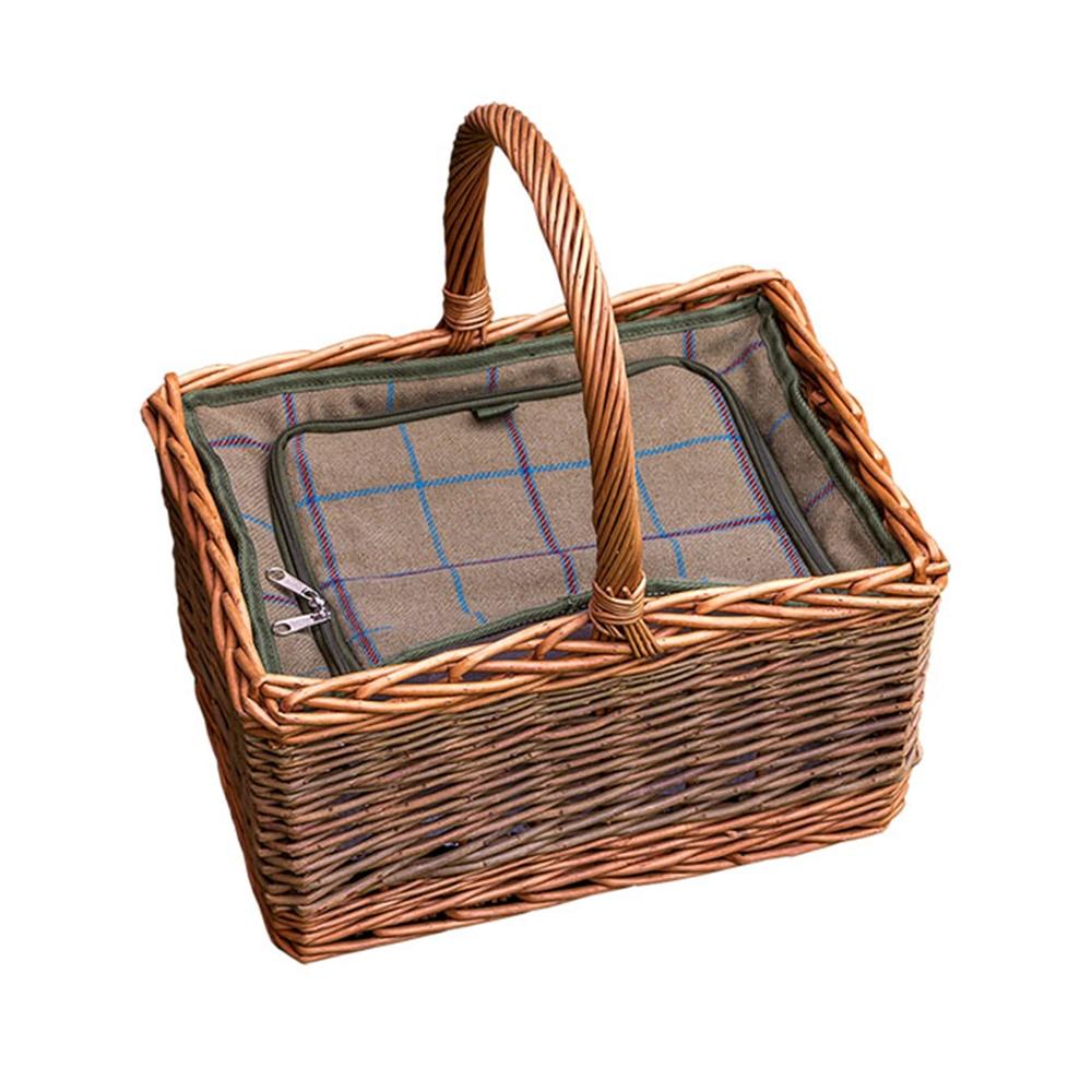 Wicker Deluxe Butchers Picnic Basket With Fitted Cooler