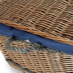 72cm Antique Wash Rope Handled Trunk Picnic Basket | Blue