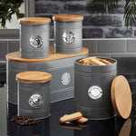 Kitchen Storage Set 5 Piece With Bamboo Lids   Grey