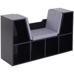 Bookcase Storage Reading Seat Unit Kids Adults Six Cubes | One Size | Black