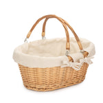 Wicker Shopping Basket With Swing Handle | White