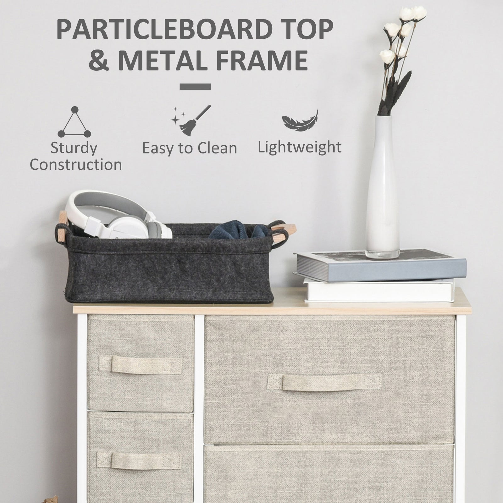 Storage Dresser Tower With Adjustable Feet 7 Drawers