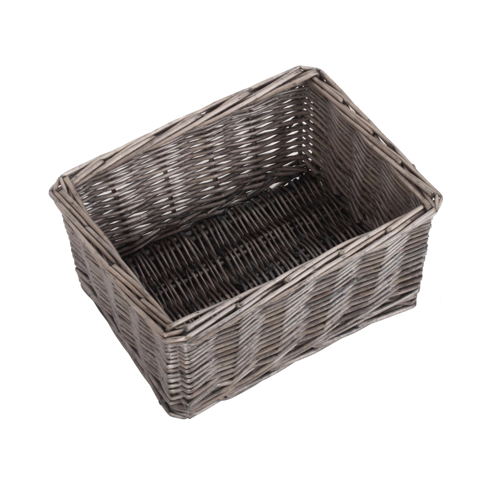 Antique Wash Finish Wicker Tray | Small | Brown