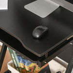 Movable Computer Desk, 4 Wheels, Tray | Black