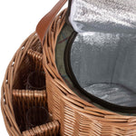 Green Tweed Chilled Garden Party Wicker Basket With Glasses