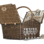 Deluxe Retro Double Lidded Fitted Picnic Basket