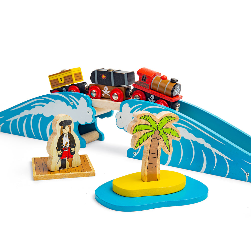 Wooden Pirate Train Set - 42 Pieces