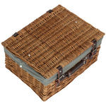 Wicker Double Steamed 40cm Picnic Basket | Gray